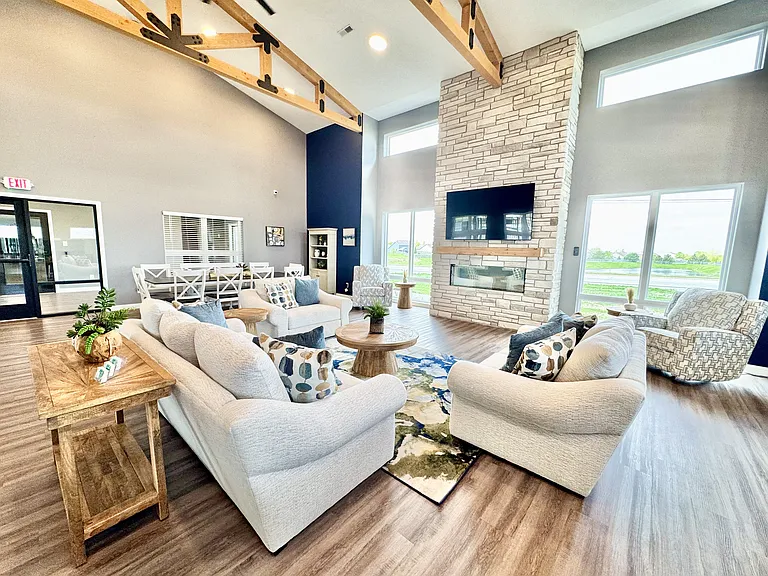 Clubroom with Kitchenette & Fireplace