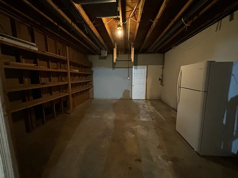 Unfinished basement storage
