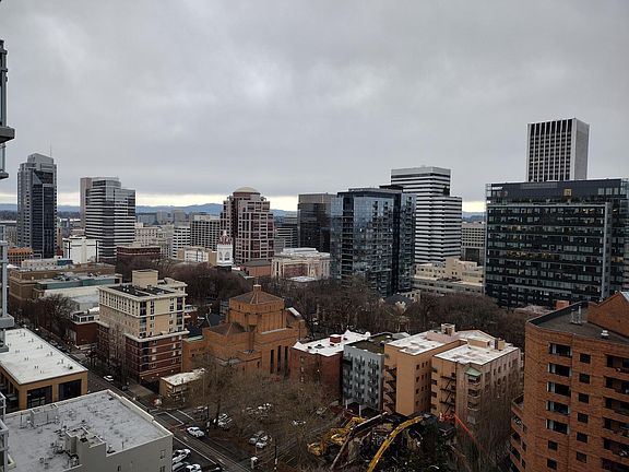 Incredible view of downtown Portland.