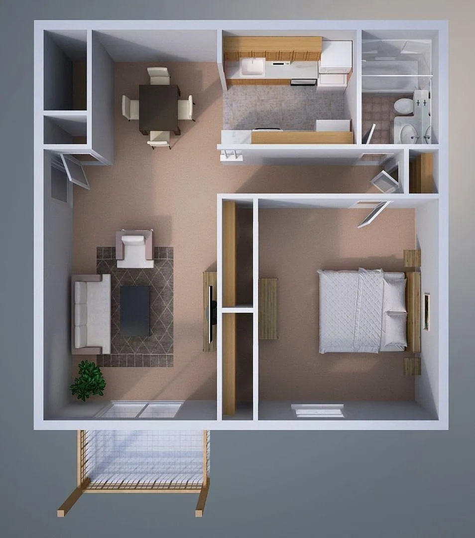 Floor plan One-Bedroom Apartment
