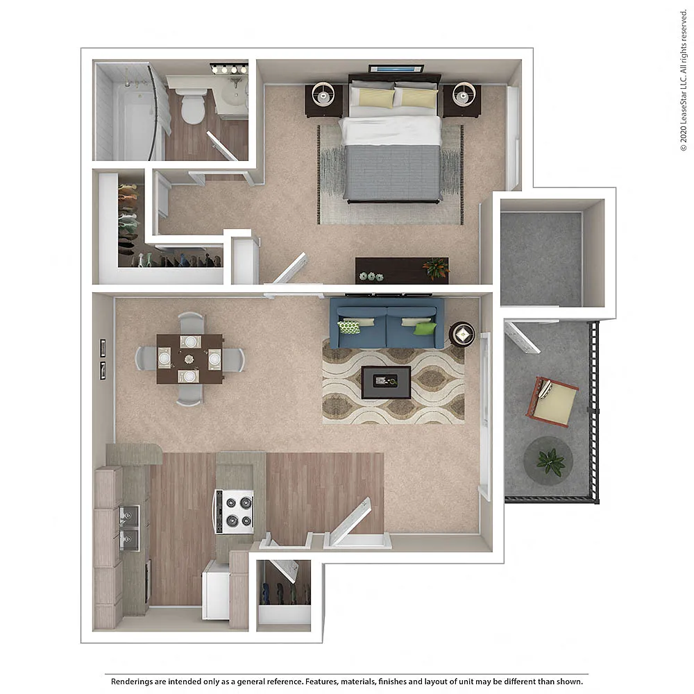 Floor plan 1BR/1BA A