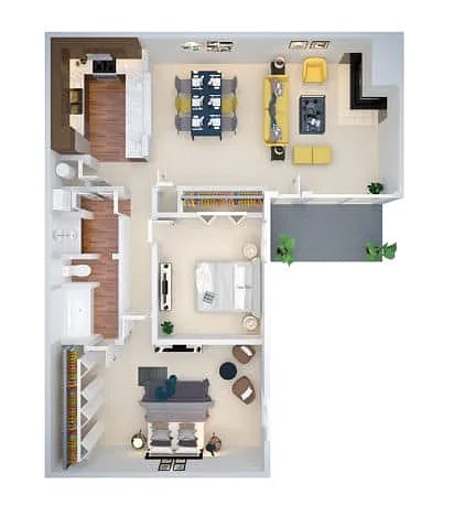 Floor plan 2 BED, 1 BATH (rbb1)