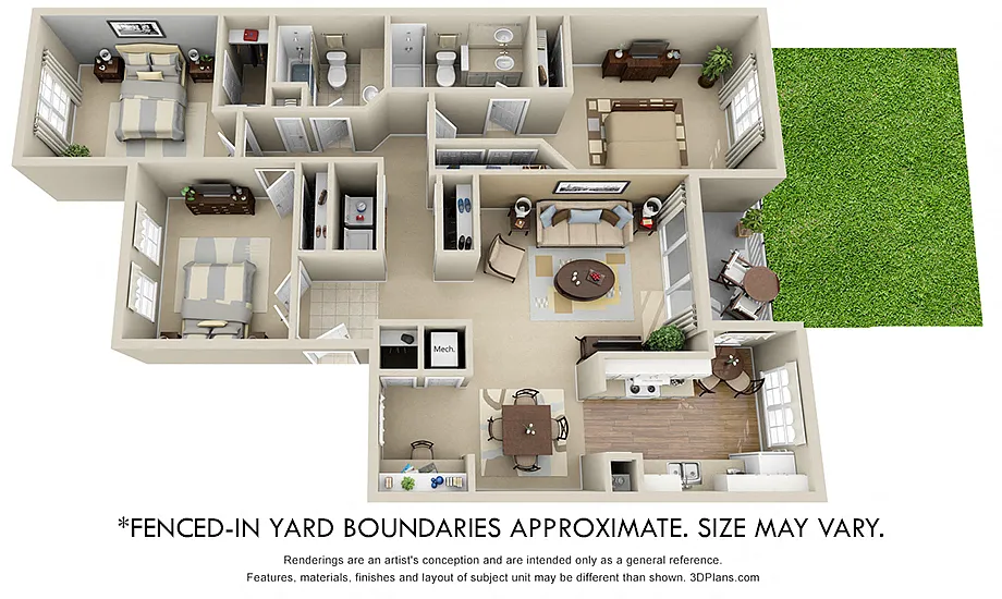 Floor plan Timber Crest with Fenced-In Yard