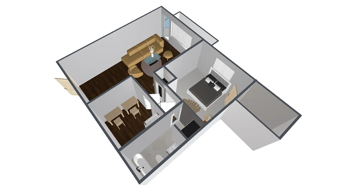 Floor plan 1 Bedroom North - C