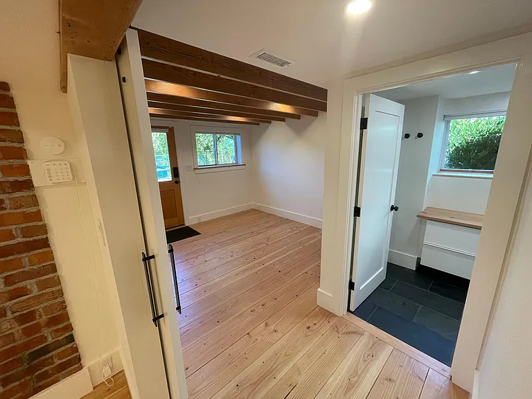 View from the media room into the third bedroom