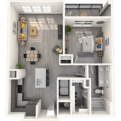 Floor plan A3 1X1 825-846 SF