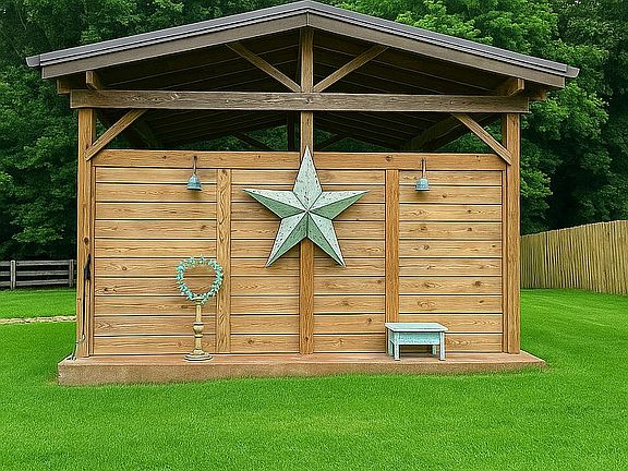 Pavillion with hot tub