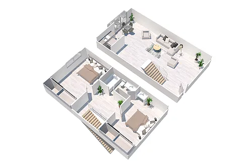 Floor plan Two Bedroom Townhome
