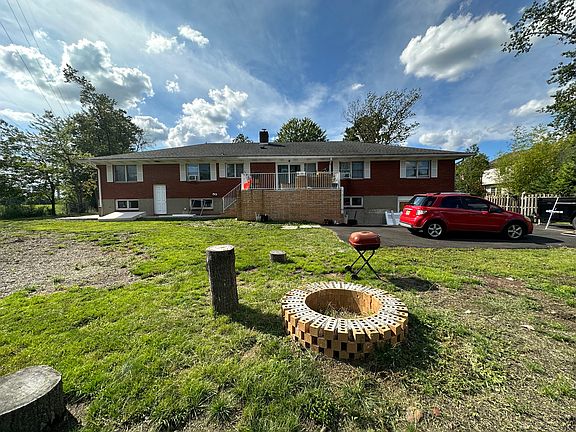 Backyard with fire pit