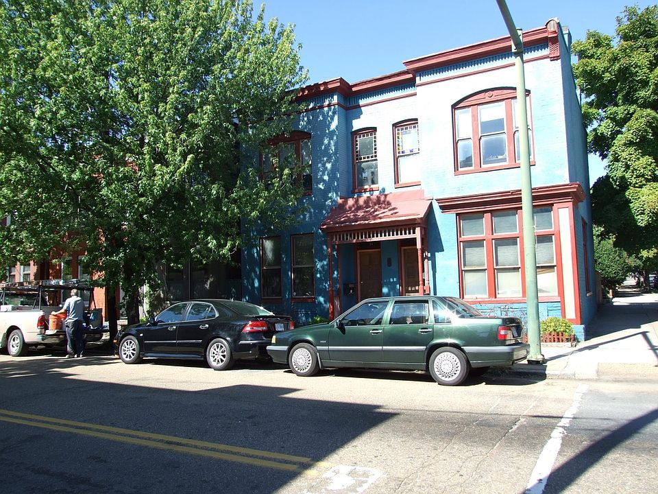 Front of building and street parking!