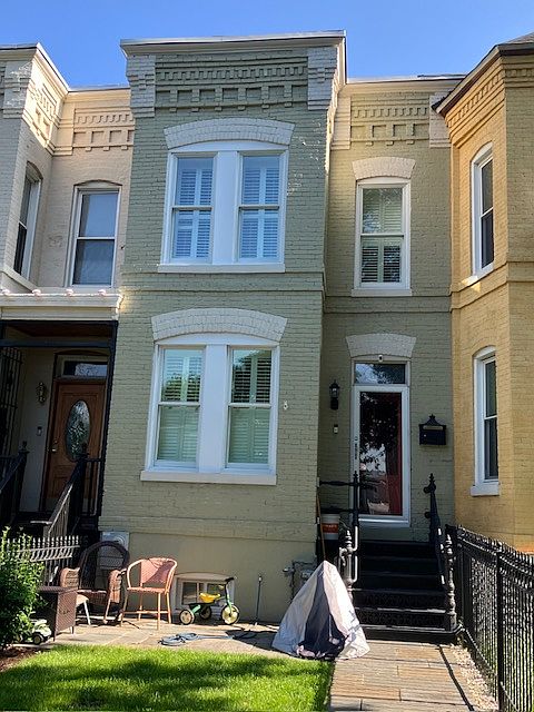 Front of home and yard. Patio was added in 2023.