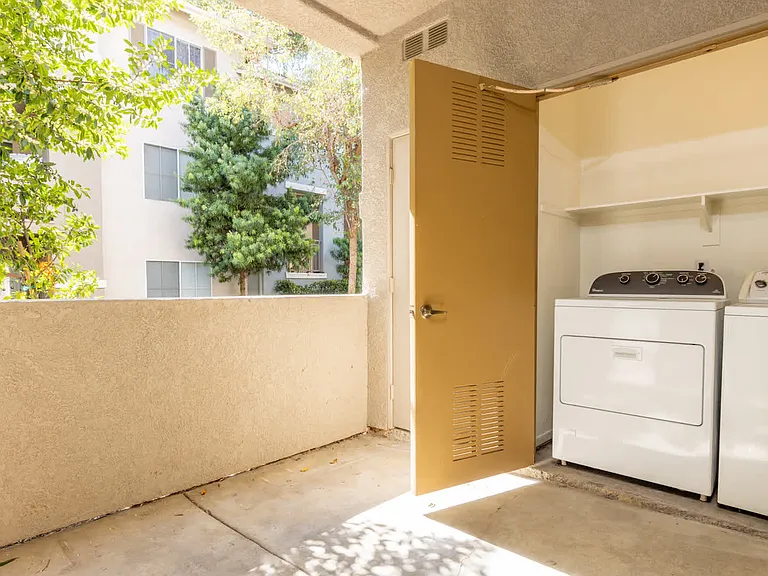 Balcony with Washer and Dryer Closet