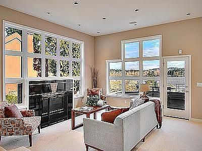 one of three gas fireplaces
