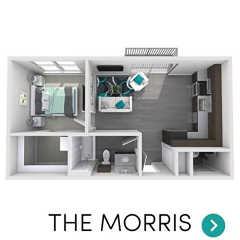 Floor plan 1 Bed, 1 Bath