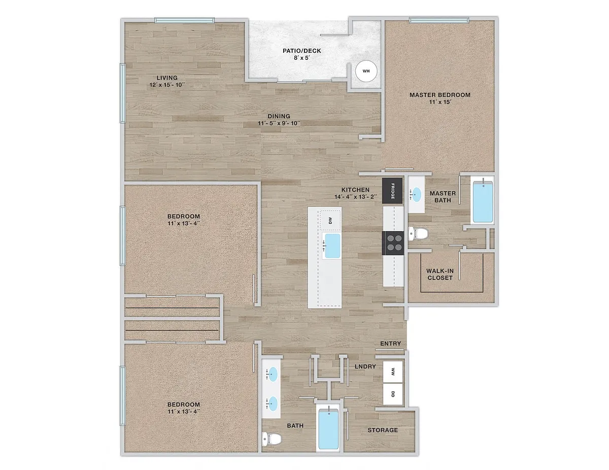 Floor plan LILY 3 BDRM 2 BATH