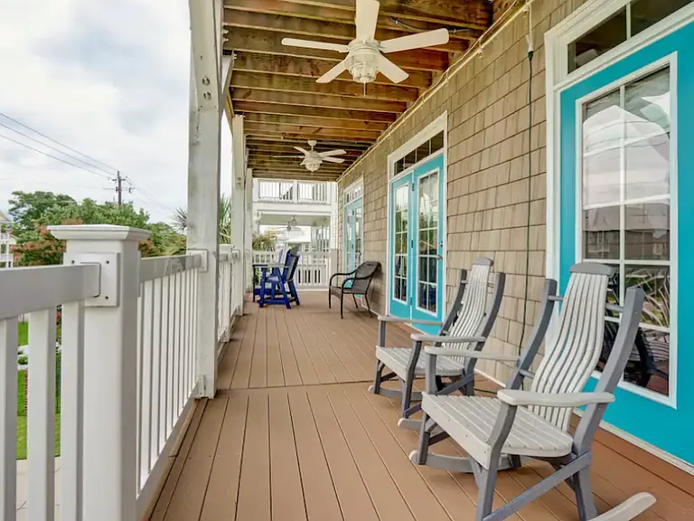 Front deck off of downstairs Master Bedroom and Living Room