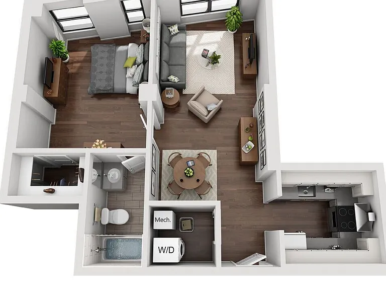 Elizabeth - 1 Bed, 1 Bath, 740 sq. ft.