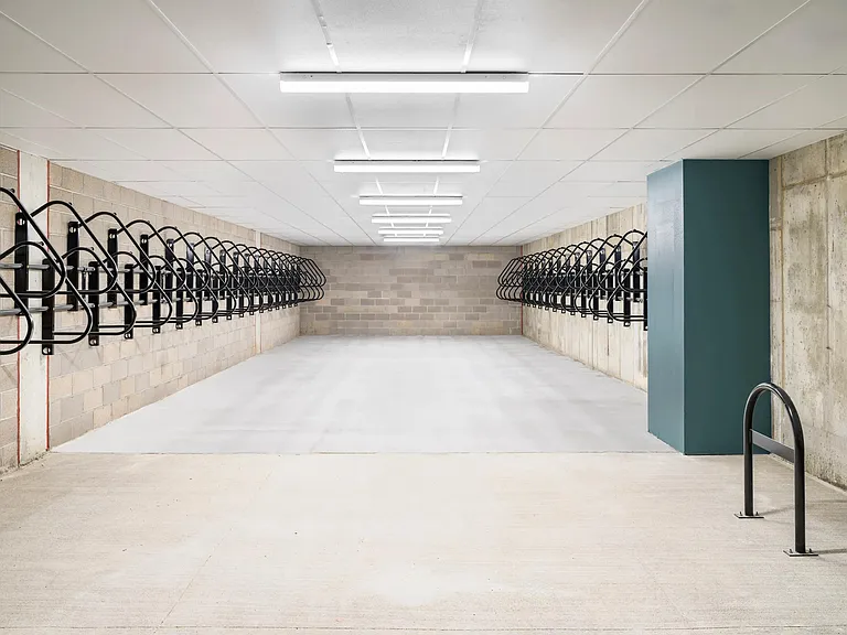 On-site bike storage at Modera University Park, supporting an active lifestyle with quick access to University Park's trails and neighborhood streets.