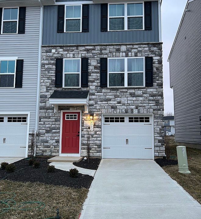 Front door and garage