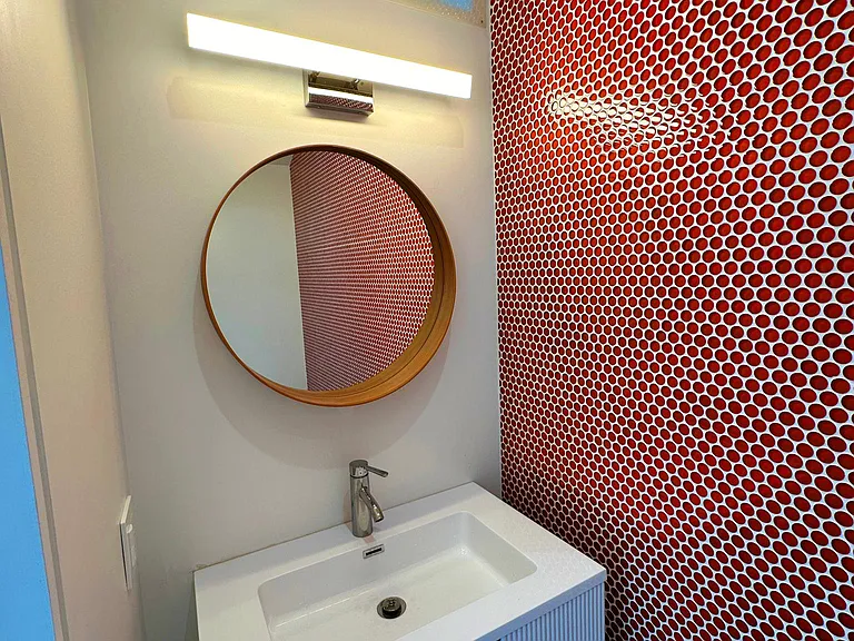 The first-floor half-bathroom.