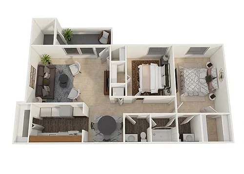 Floor plan Two Bedroom Deluxe