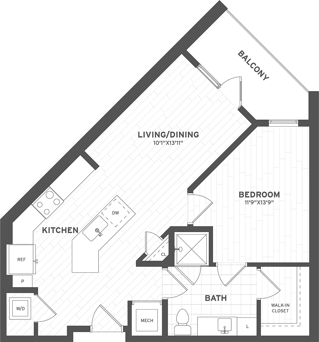 Floor plan 1 Bed/1 Bath-A1