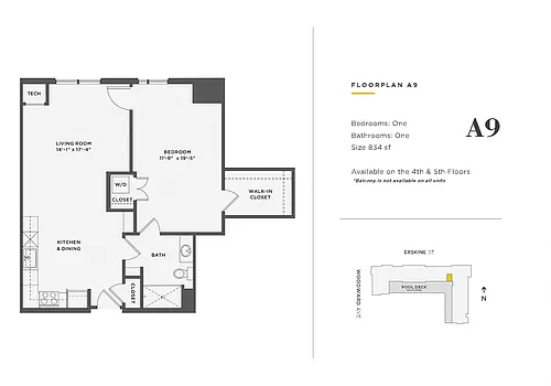 Floor plan 1 Bedroom Unit - A9