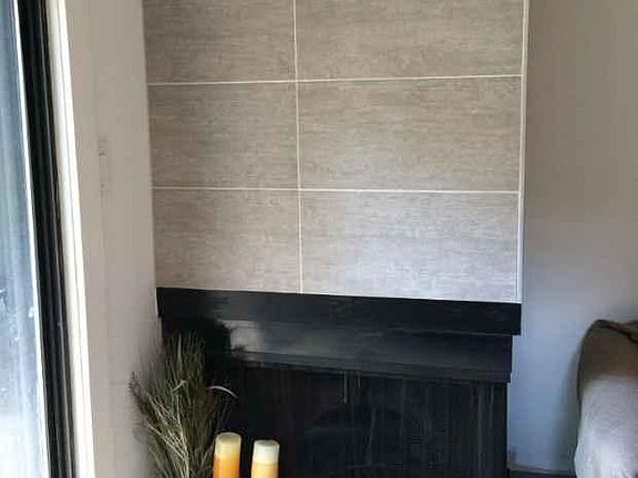 Real wood-burning fireplace