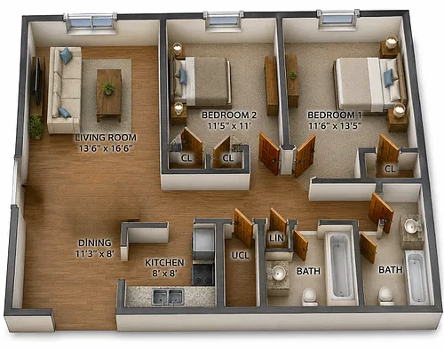 Floor plan 2 Bedroom