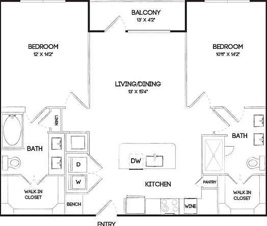 B1 2 Bedroom Floor Plan B1 2 Bedroom Floor Plan