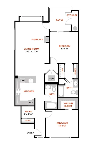 Floor plan Townhome Flat A