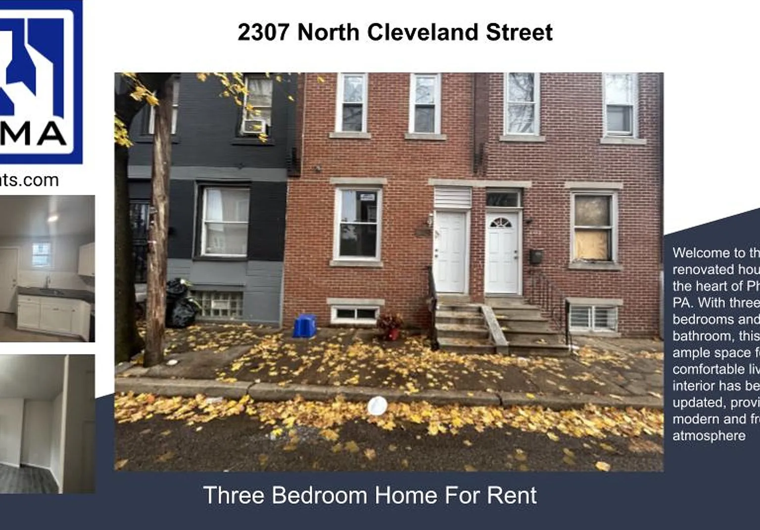Move-In Ready 3BR Row Home in North Philly Updated Kitchen & Bath — Photo 1
