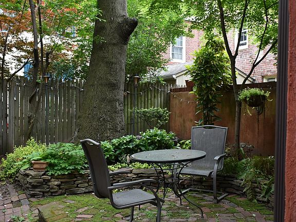 Back patio and garden