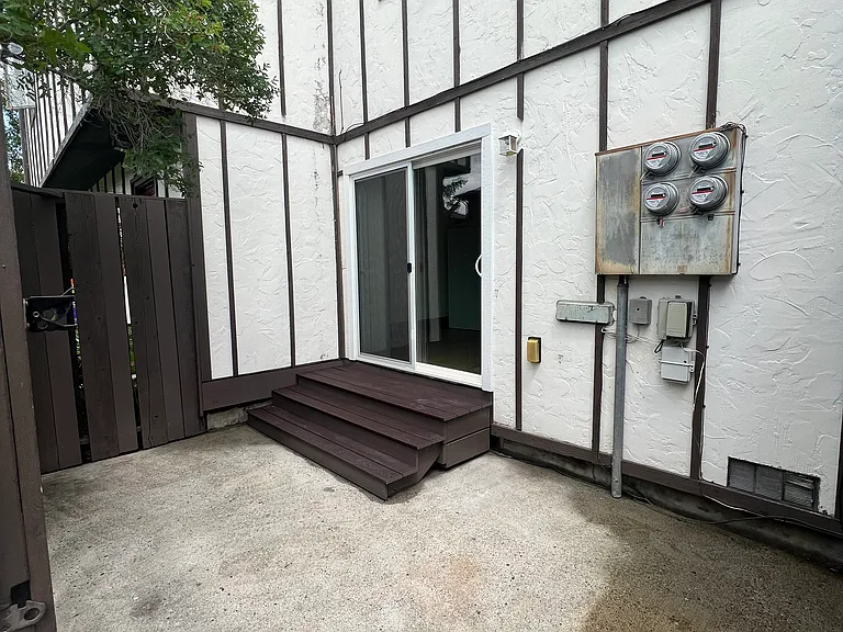 Fenced patio area