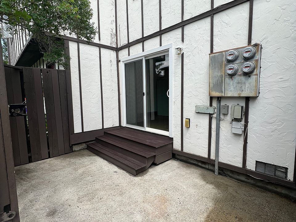 Fenced patio area