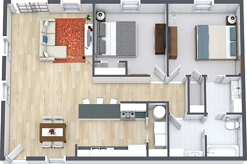 Floor plan 2 Bedrooms 1 Bath