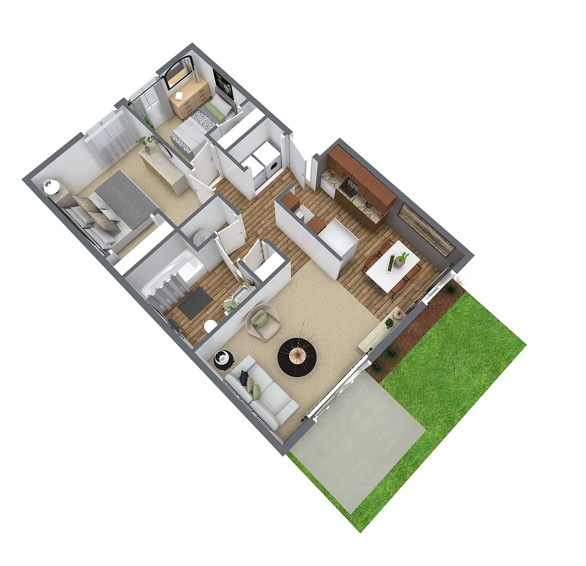 Floor plan Two Bedroom with washer dryer