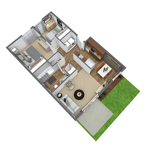 Floor plan Two Bedroom with washer dryer