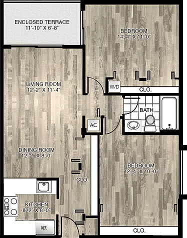 Model I | 2 Bedrooms, 1 Bathroom Model I | 2 Bedrooms, 1 Bathroom