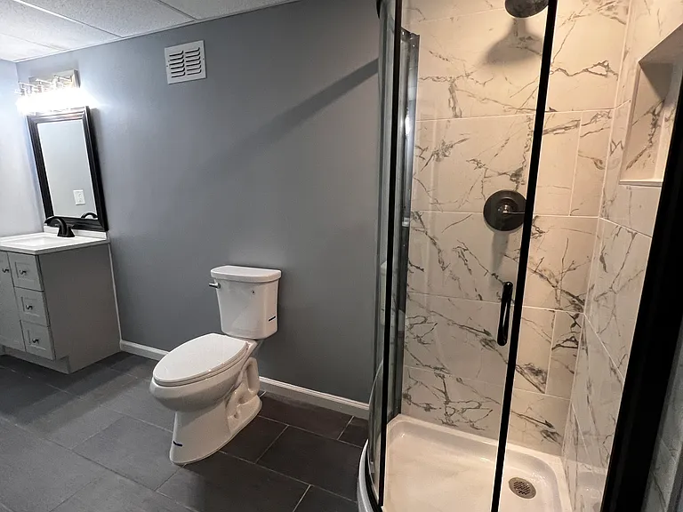 Terrace level bathroom