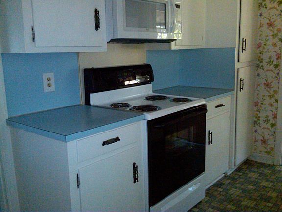 Kitchen with new stove
