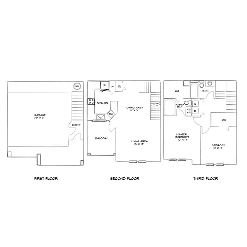 Floor plan Design 2C20 Townhome Premier