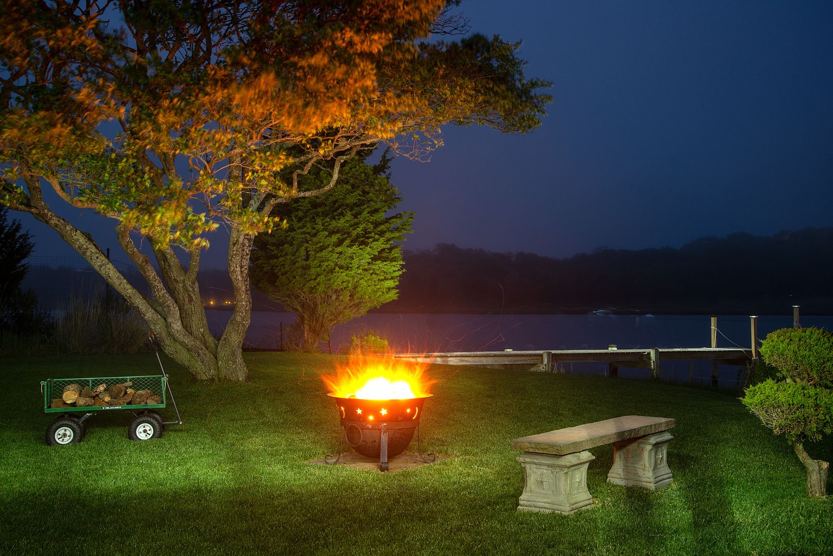 Enjoy an evening fire at the waters edge.