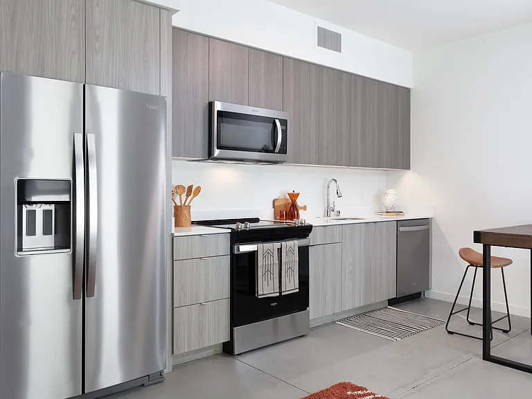 Sleek kitchen at SStar Harbor Apartments & Townhomes in Alameda, CA.