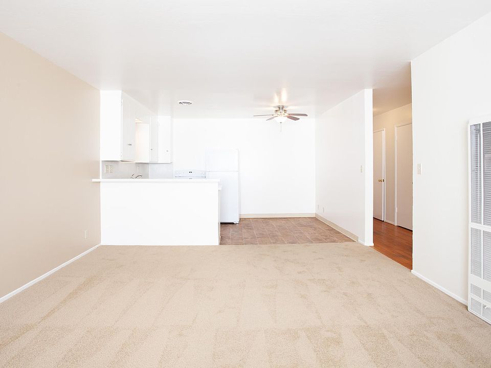 Bright, spacious open plan living room and kitchen
