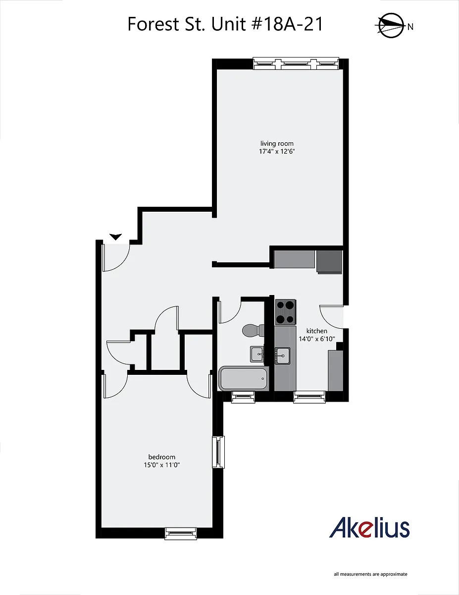 Floor plan One Bedroom One Bathroom