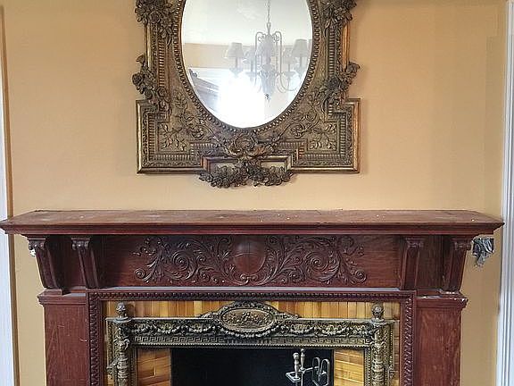 One of six fireplaces 