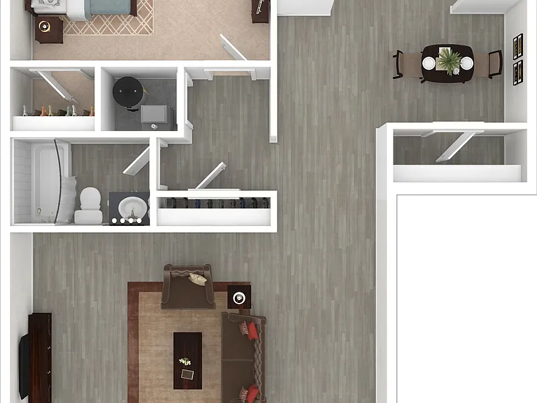 1 Bedroom, 1 Bathroom 1 Bedroom, 1 Bathroom