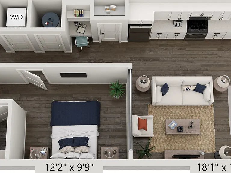 A6 floor plan 704 at the Quarter