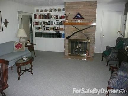 Great Family Room with Built-in Bookcase
